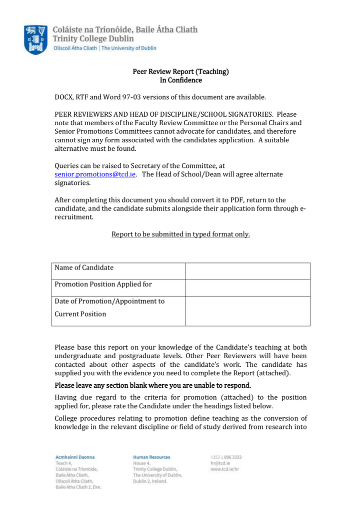 Peer Review Report Teaching doc 154 Kb 