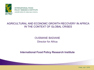 View the presentation delivered by speaker Dr. Ousmane Badiane ,