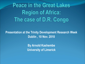 Peace in The Great Lakes Region: Case of Democratic Republic of Congo .