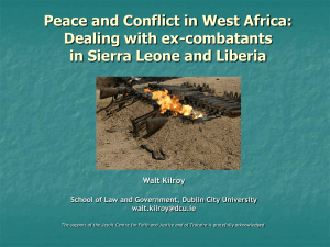 Peace and Conflict in Western Africa: The case of Sierra Leone and Liberia .