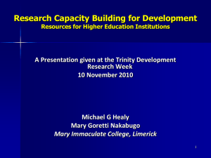 View the presentation delivered by Michael Healy and Mary Goretti Nakabugo, Mary Immaculate College, Limerick.