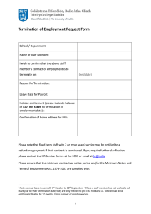 Termination of Employment Request Form