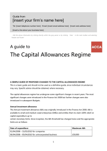 Guide to... The Capital Allowances Regime