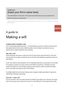 ACCA Guide to... making a will (update 04/10)