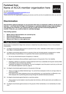 ACCA guide to... discrimination 