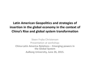 China Latin America Relations Aalborg June 2015