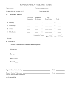 Faculty Evaluation Form