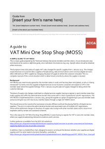 ACCA Guide to VAT Mini One Stop Shop (MOSS)