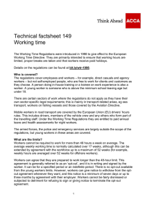 Technical factsheet 149: Working time