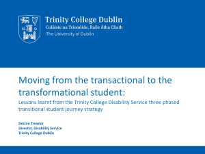 Moving from the transactional to the transformational student: