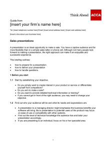 ACCA guide to... Sales presentations