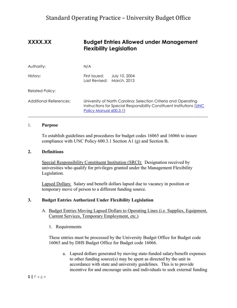 Lapsed Salary Policy