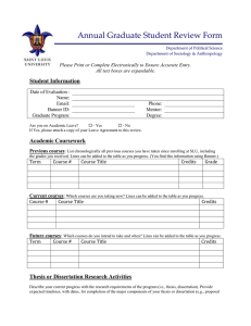 Annual Graduate Review form