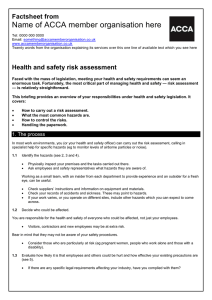 ACCA guide to... health and safety risk assessment