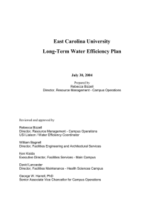 ECU Long - Term Water Efficiency Plan dated July 30, 2004
