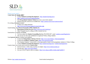 TCD Resources for Postgraduates - (MS Word 259 KB)