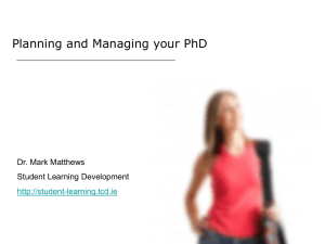 Planning your PhD - ( MS PowerPoint 965 kB )