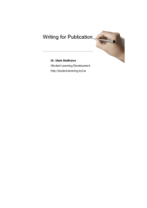 Writing for Publication Handout - (MS Word 255kb)