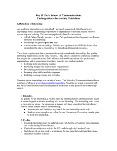 Roy H. Park School of Communications Undergraduate Internship Guidelines