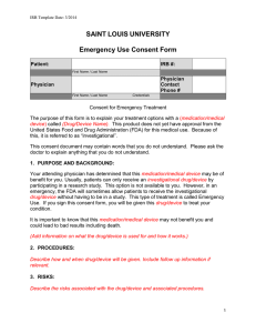 Emergency Use Informed Consent Template