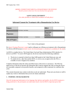 Humanitarian Use Device (HUD) Consent Form Template