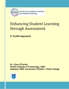 Enhancing Student Learning through Assessment (MS Word, 383 KB)