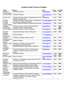 Academic Staff Contact Details