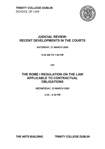 Rome I Regulation: Choice of Law in Contracts