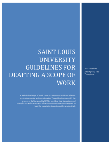 Saint Louis University Guidelines for Drafting a Scope of Work