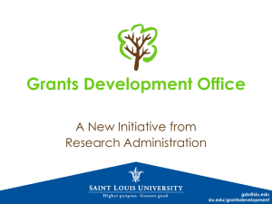 Grants Development Office A New Initiative from Research Administration