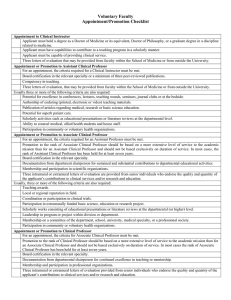 Volunteer Faculty Checklist