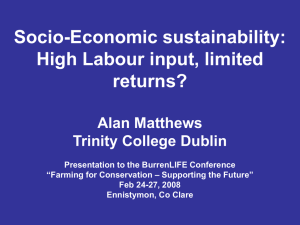 Socio-economic sustainability: high labour input, limited returns