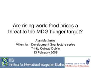Are rising world food prices a threat to the MDG target of halving poverty by 2015?