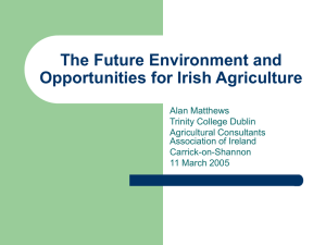 The future environment and opportunities for Irish agriculture