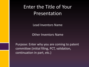 Click Here to Download the Presentation Guidelines for Returning Inventors