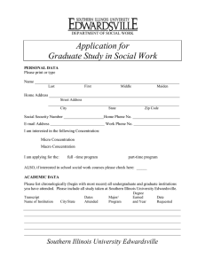 Downloadable application form for Graduate Study in Social Work