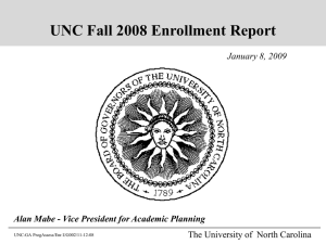 UNC Fall 2008 Enrollment Report,