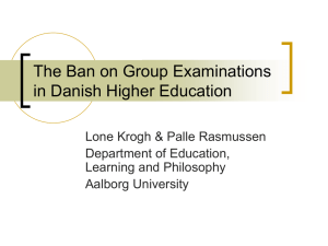 Ban on Group Examinations presentation