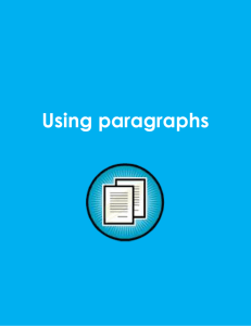 Use of Paragraphs