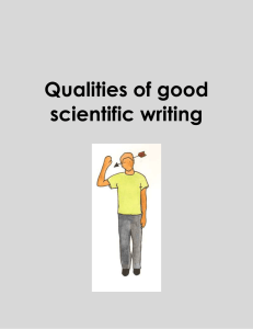 Qualities of scientific writing
