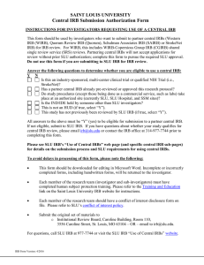Central IRB Submission Authorization Form (SLU form)