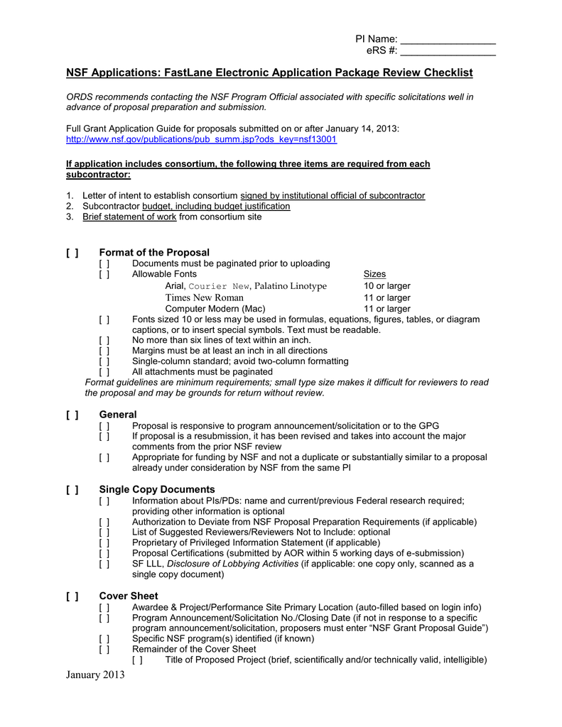 nsf-proposal-checklist