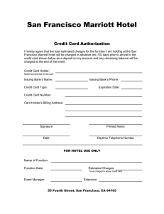 San Francisco Marriott Hotel Credit Card Authorization