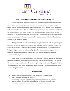 East Carolina Heart Institute Research Program Application