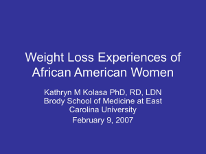 Weight Loss Experiences of African American Women (ppt)
