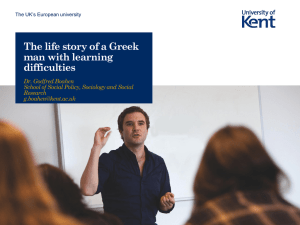 The life story of a Greek man with learning difficulties Dr. Godfred Boahen