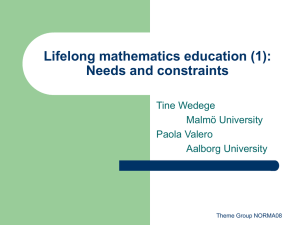 Lifelong mathematics education 1 2