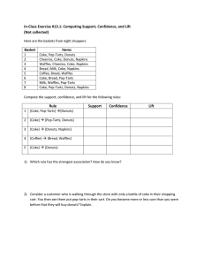 In-Class Exercise #13.1 Computing Confidence, Support, and Lift (not collected)