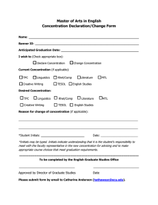 Master of Arts in English Concentration Declaration/Change Form