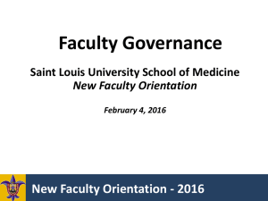 * Faculty Governance